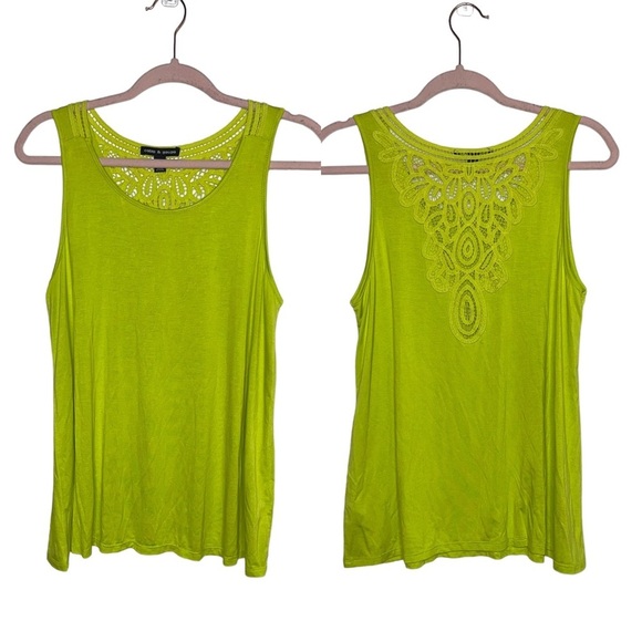 Cable & Gauge Tops - CABLE & GAUGE Lime Green Tank with Cutout Back M NWOT
